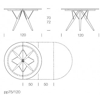 Ø120cm - PP75/120 - extendable table