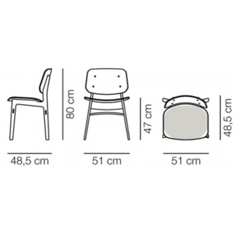 assise rembourrée - chaise Søborg 3051