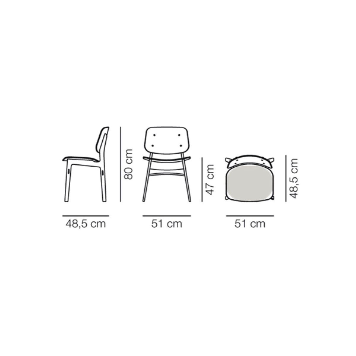 seat upholstered - Søborg chair 3051
