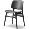 88 black Primo leather + black lacquered oak – front upholstered – 3052 Søborg chair