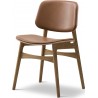 91 Nutshell Max leather + oiled oak – front upholstered – 3052 Søborg chair