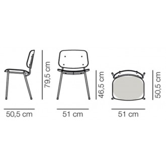assise rembourrée - chaise Søborg 3061 (métal)