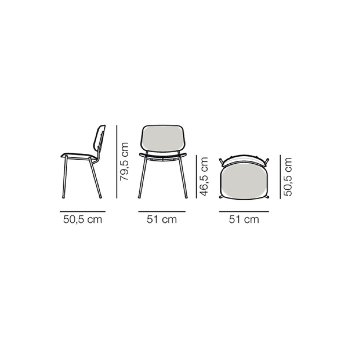 front upholstered – Søborg chair 3062 (steel)