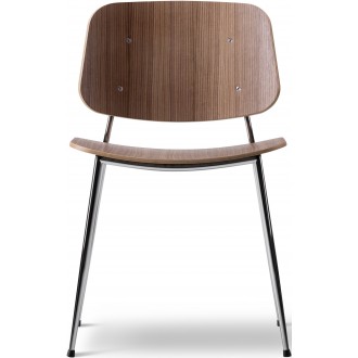 SOLD OUT lacquered walnut / chrome - 3060 Søborg chair
