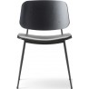 ÉPUISÉ Assise rembourrée – cuir Max 98 + chêne noir vernis / noir – chaise Søborg 3061 (métal)