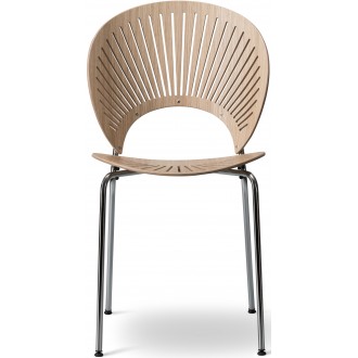 Lacquered oak / chrome - Trinidad chair 3398