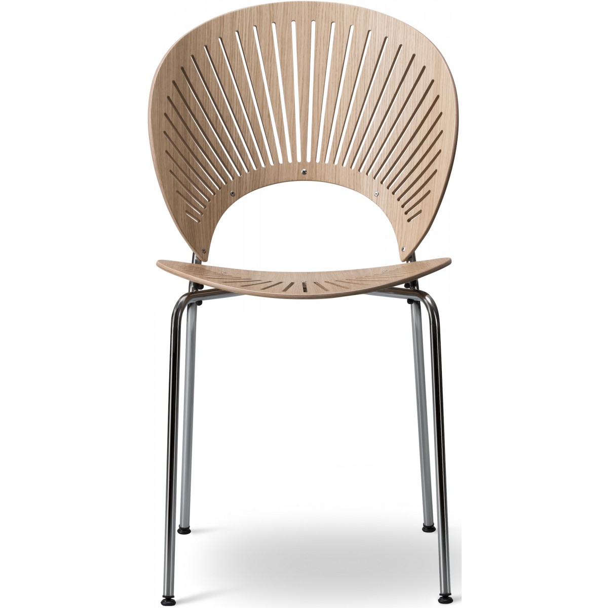 Lacquered oak / chrome - Trinidad chair 3398