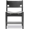 SOLD OUT black leather / black lacquered oak - Spanish dining chair 3237