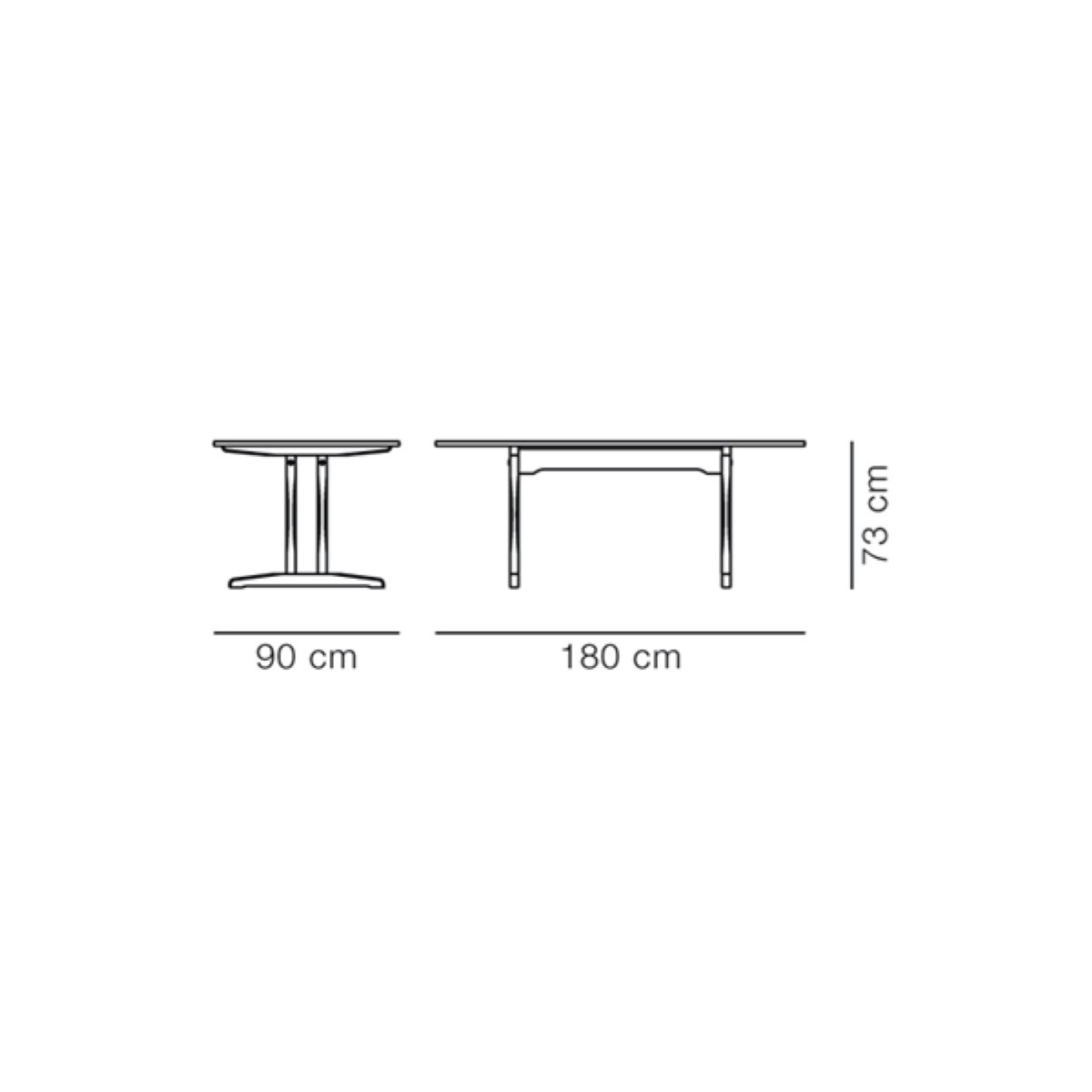 180 x 90 x H73 cm – model 6290 – C18 Table