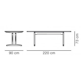 220 x 90 x H73 cm – model 6293 – C18 Table
