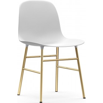 blanc / laiton – Chaise Form