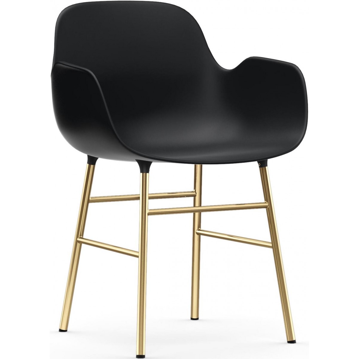 Black / brass – Form Chair with armrests