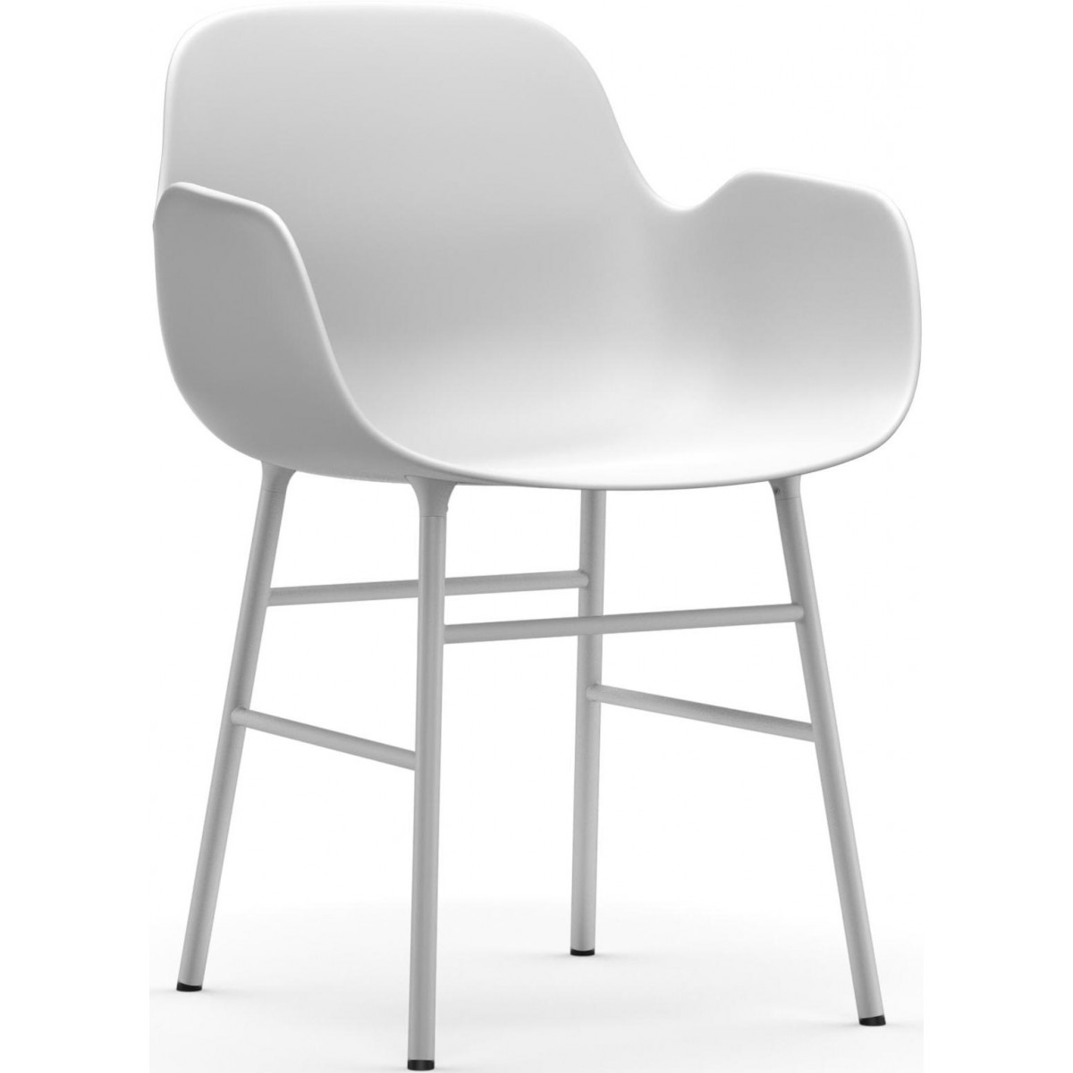 Blanc / Blanc – Chaise Form avec accoudoirs