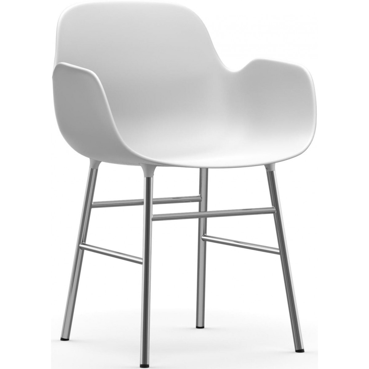 White / chrome – Form Chair with armrests