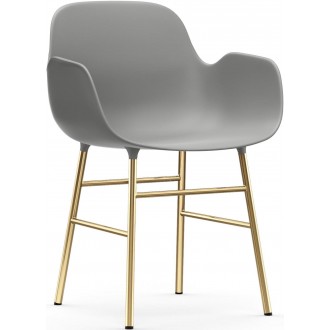 gris / laiton – Chaise Form avec accoudoirs
