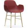 rouge / laiton – Chaise Form avec accoudoirs