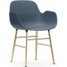 bleu / laiton – Chaise Form avec accoudoirs