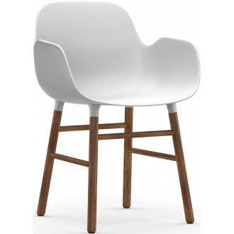 Blanc / Noyer – Chaise Form avec accoudoirs