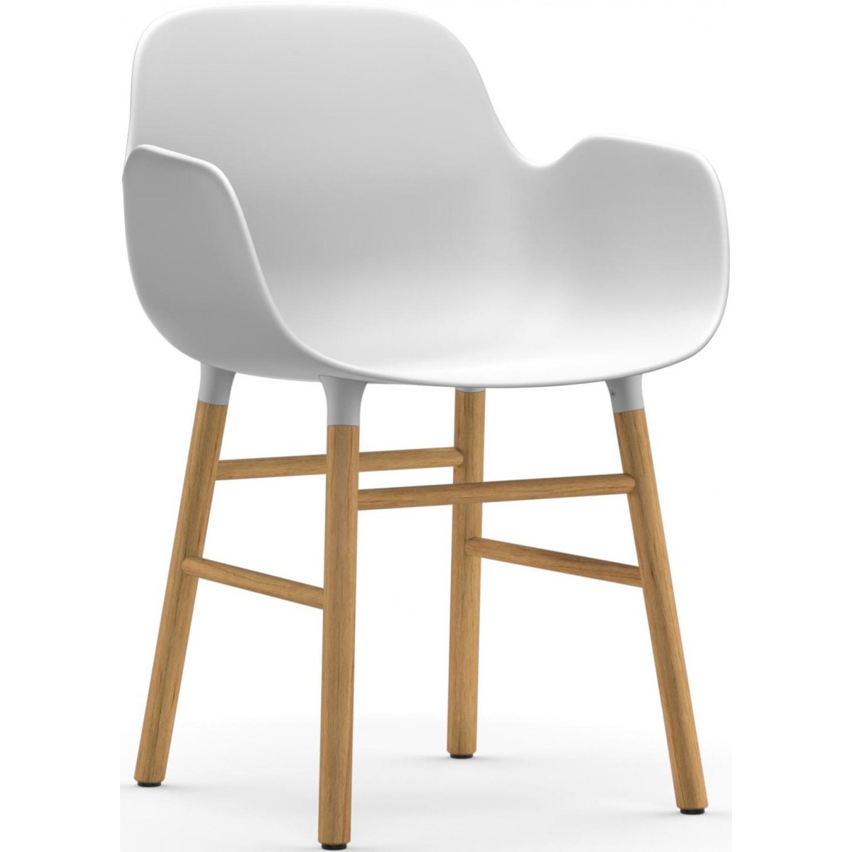 Blanc / Chêne – Chaise Form avec accoudoirs