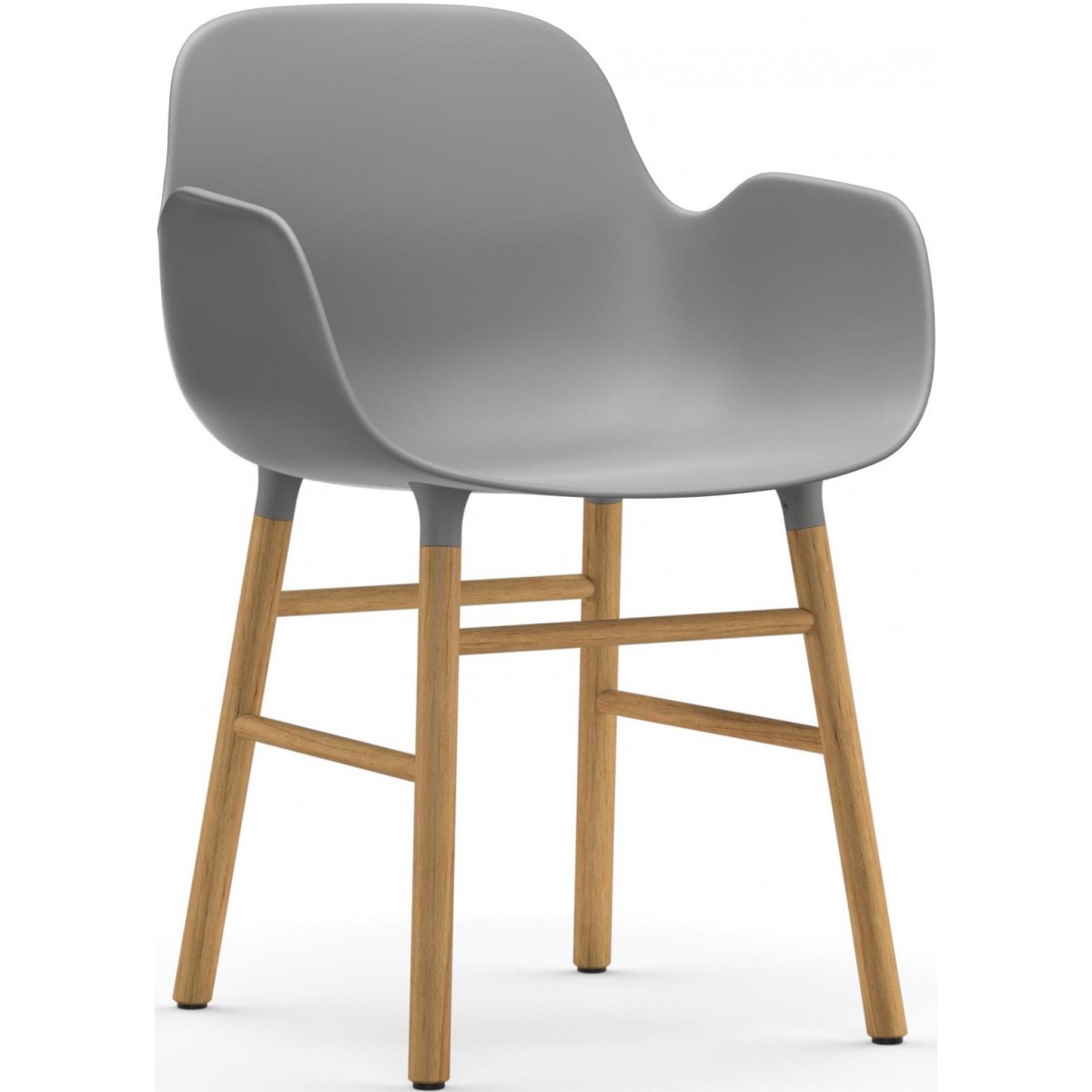 Grey / Oak  – Form Chair with armrests