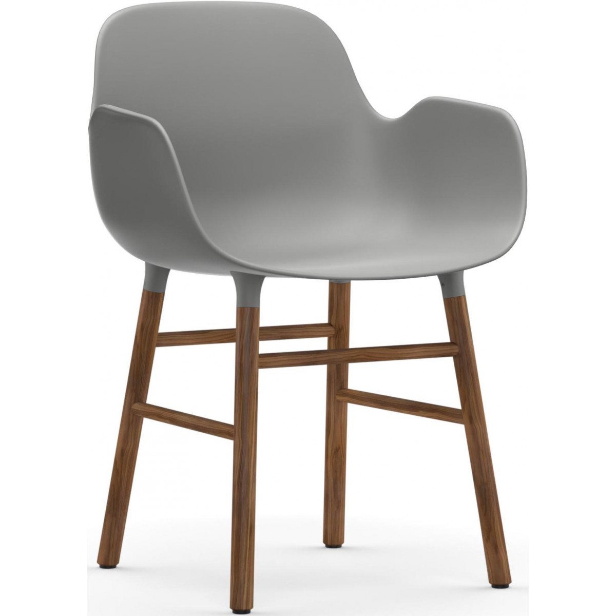Grey / Walnut – Form Chair with armrests