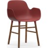Red / Walnut – Form Chair with armrests