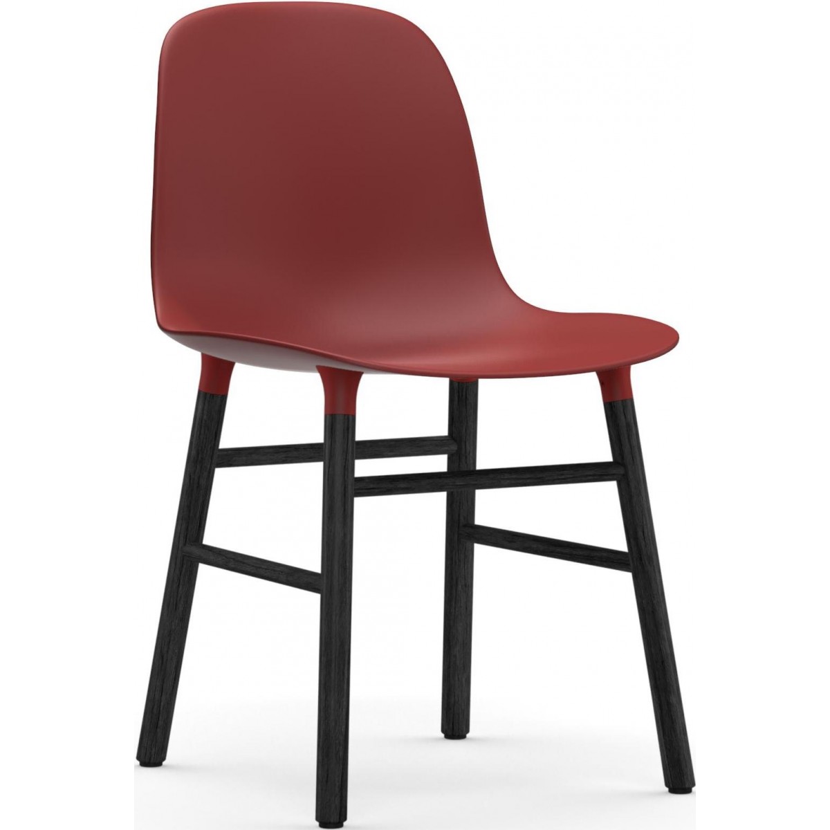 Rouge / Chêne peint en noir – Chaise Form