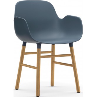Bleu / Chêne – Chaise Form avec accoudoirs