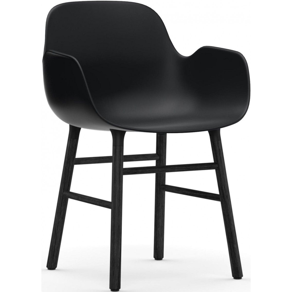 Black / Black lacquered oak  – Form Chair with armrests