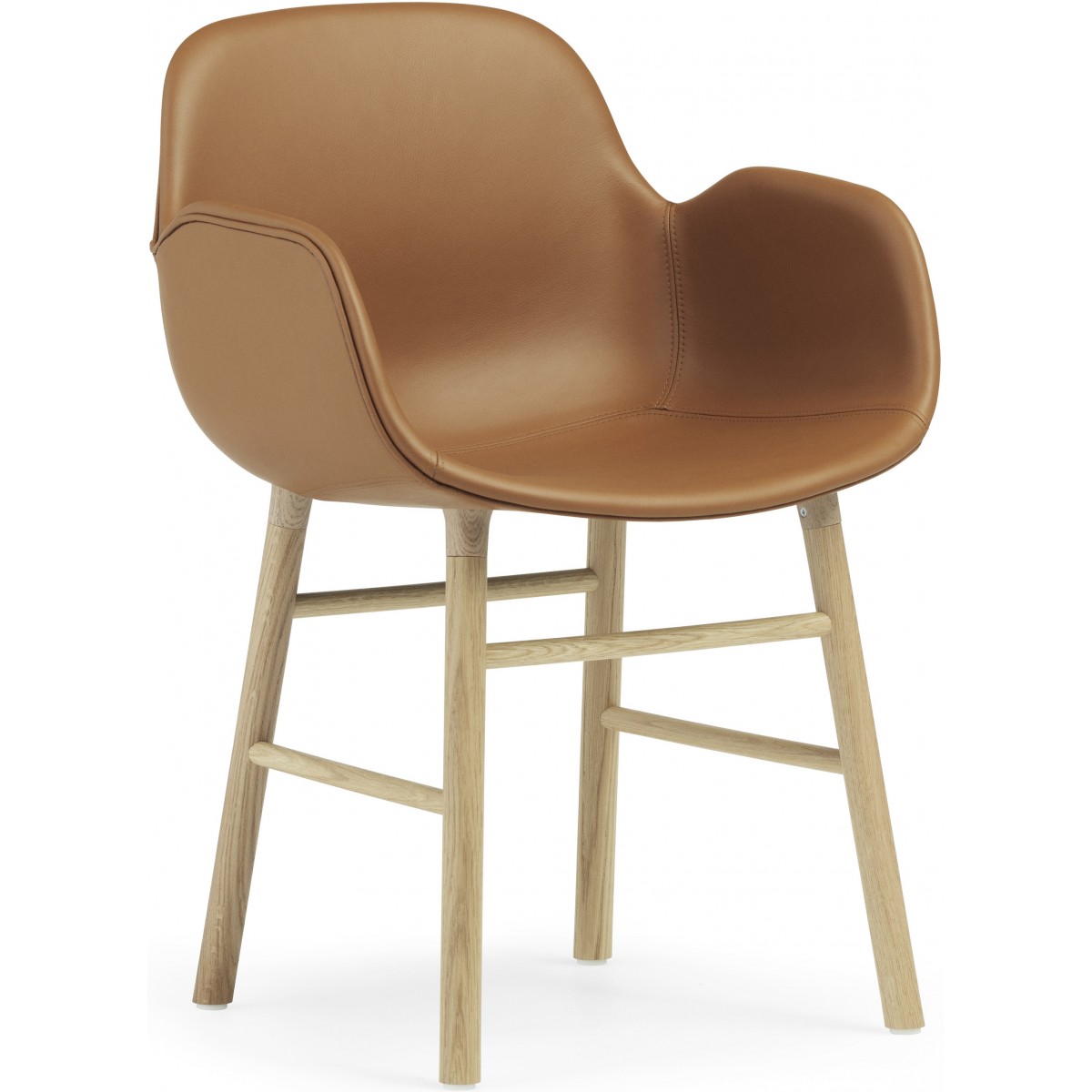 cuir Ultra Brandy / Chêne – Chaise Form avec accoudoirs