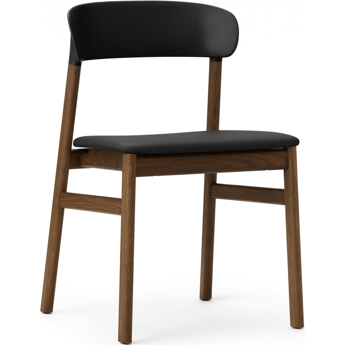 Spectrum Black leather / smoked oak - Herit chair