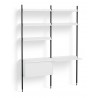 White Shelves + Black Anodised Aluminium Profiles – Pier System 12
