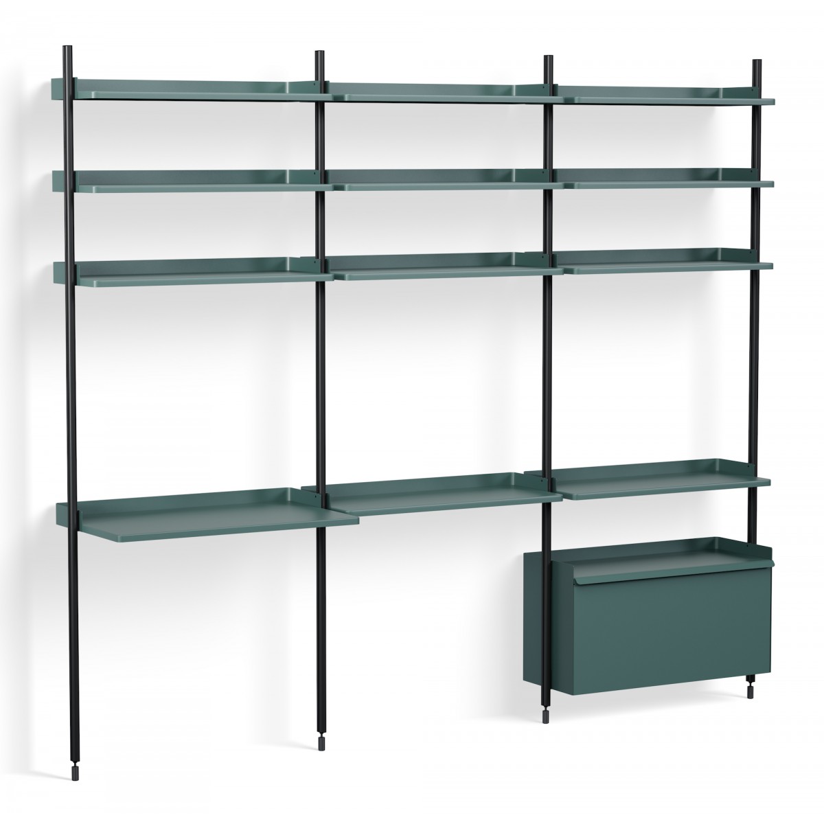 Blue Shelves + Black Anodised Aluminium Profiles – Pier System 23