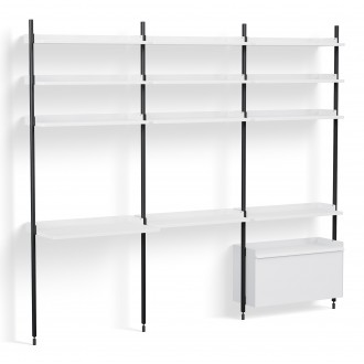White Shelves + Black Anodised Aluminium Profiles – Pier System 23