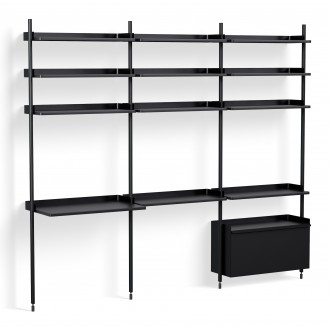 Black Shelves + Black Anodised Aluminium Profiles – Pier System 23