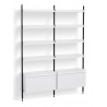 White Shelves + Black Anodised Aluminium Profiles – Pier System 122