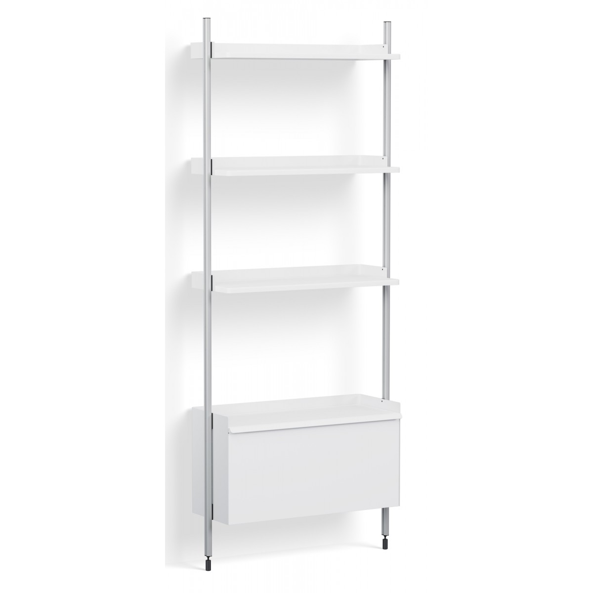 White Shelves + Anodised Aluminium Profiles – Pier System 131
