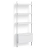 White Shelves + Anodised Aluminium Profiles – Pier System 131