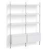 White Shelves + Anodised Aluminium Profiles – Pier System 132
