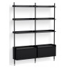 Black Shelves + Black Anodised Aluminium Profiles – Pier System 132