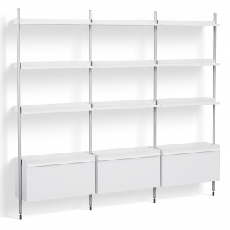 White Shelves + Anodised Aluminium Profiles – Pier System 133