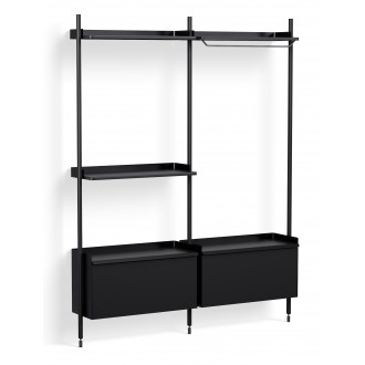 Pier System 1072 – PS Black Shelves + Black Anodised Aluminium Profiles