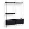 Pier System 1072 – PS Black Shelves + Black Anodised Aluminium Profiles