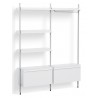Pier System 1082 – PS White Shelves + Anodised Aluminium Profiles