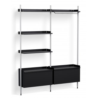 Pier System 1082 – PS Black Shelves + Anodised Aluminium Profiles