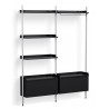 Pier System 1082 – PS Black Shelves + Anodised Aluminium Profiles