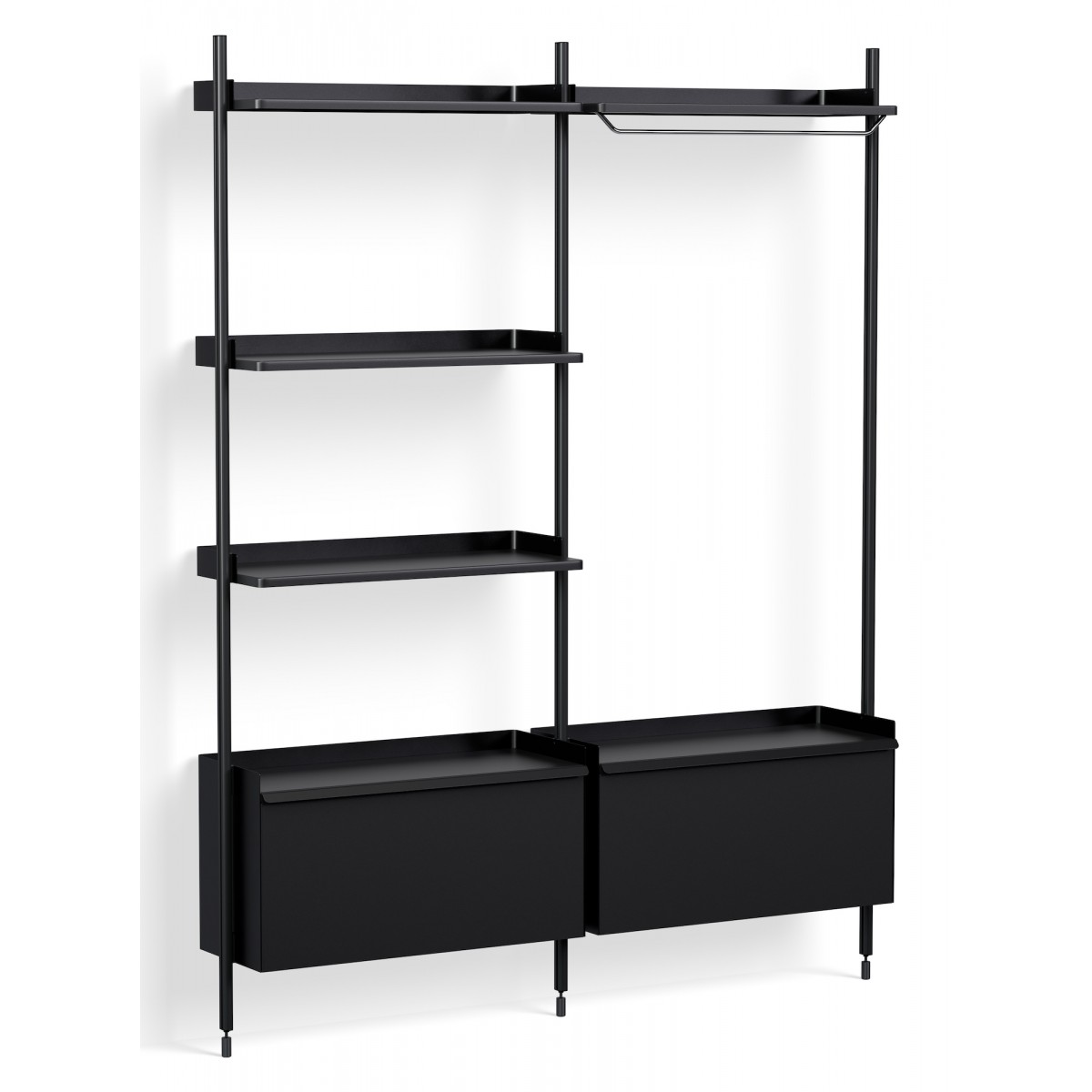 Pier System 1082 – PS Black Shelves + Black Anodised Aluminium Profiles