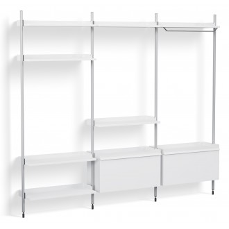 Pier System 1093 – PS White Shelves + Anodised Aluminium Profiles
