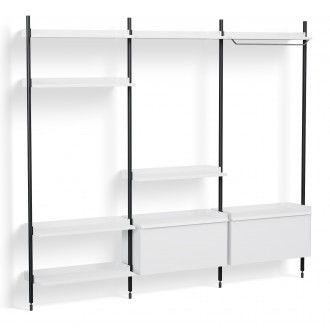 Pier System 1093 – PS White Shelves + Black Anodised Aluminium Profiles