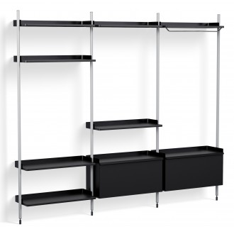 Pier System 1093 – PS Black Shelves + Anodised Aluminium Profiles